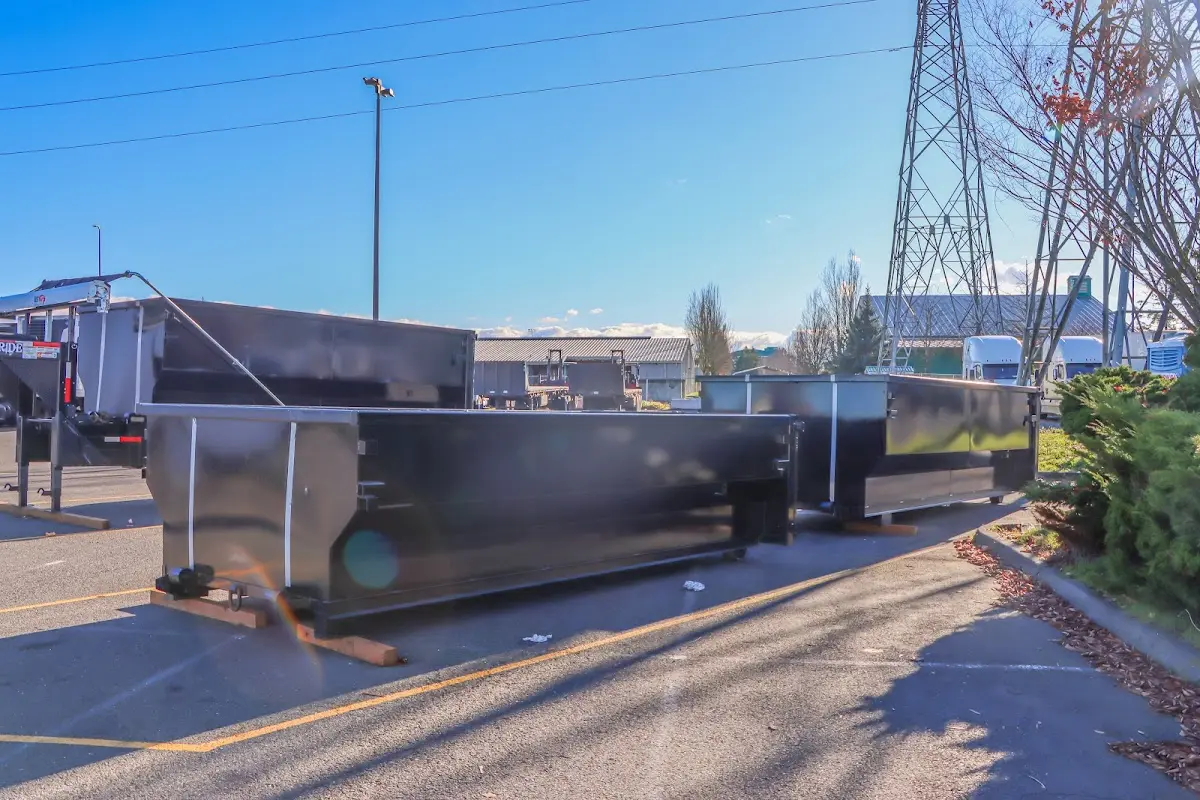 Roll-off dumpster ready for waste disposal at job site for Roll Off Dumpster Rental in Carolina Forest